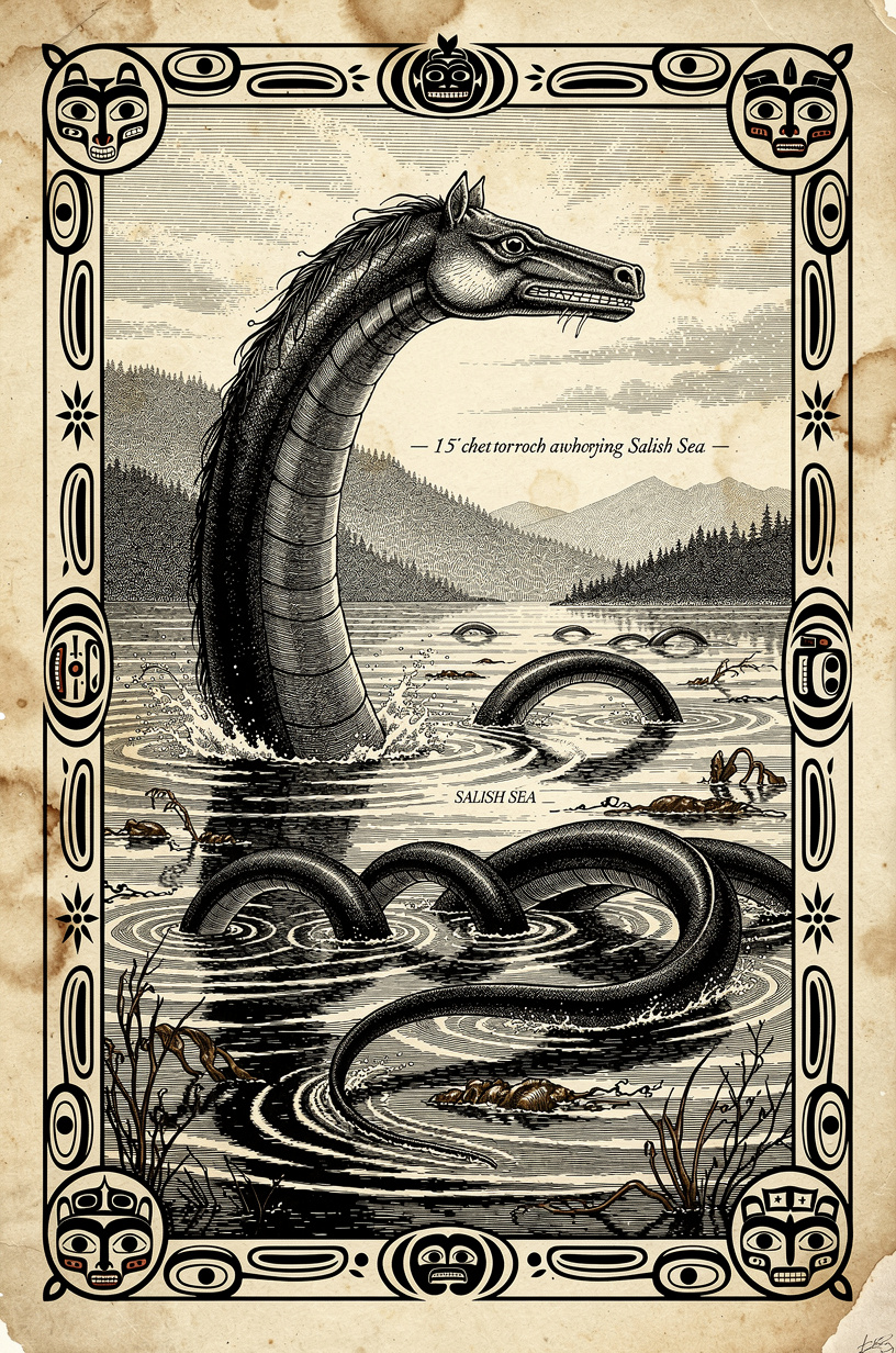 Cadborosaurus — field illustration